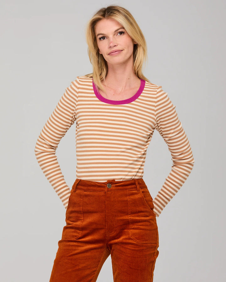 Bellissimo L/S Top | Camel/Cream