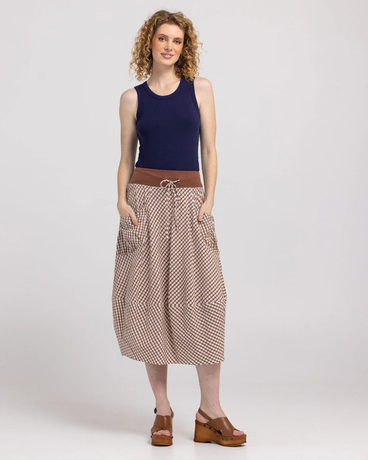 Guru Skirt | Cocoa Gingham