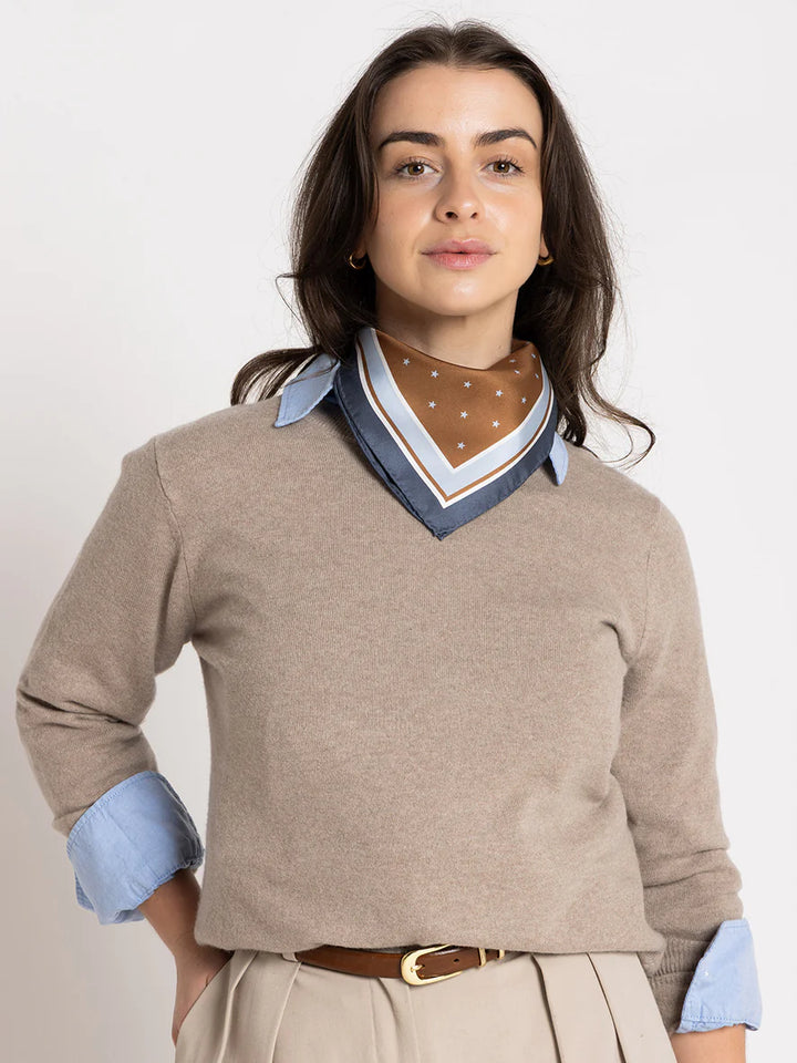 The Borey Petite Silk | Choc/Blue