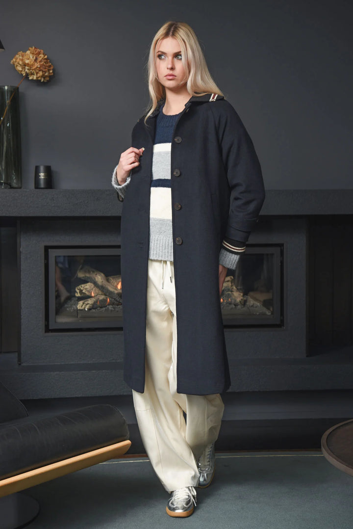 Collar Up Jacket | Navy