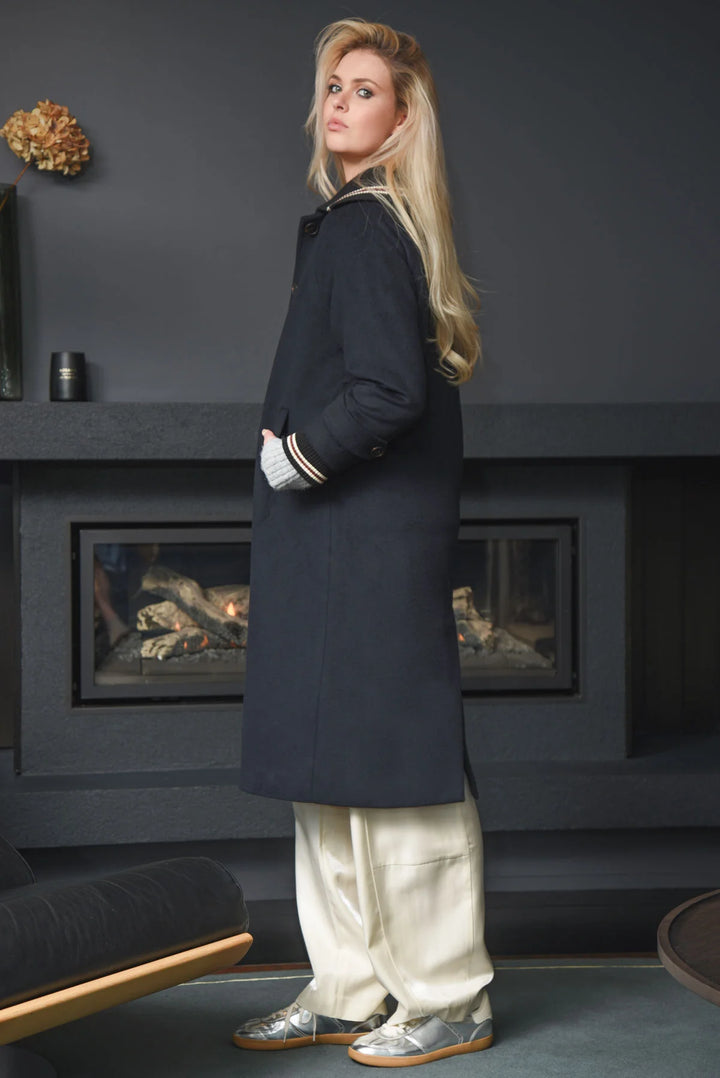 Collar Up Jacket | Navy