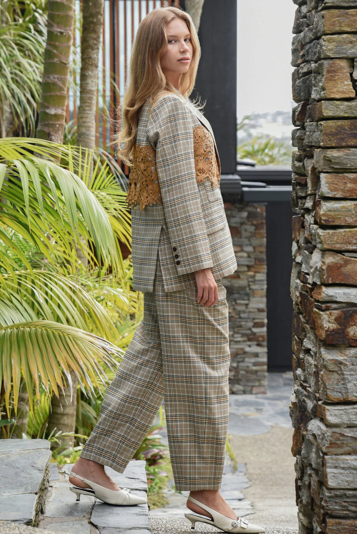 Off Track Pant | Brown Check