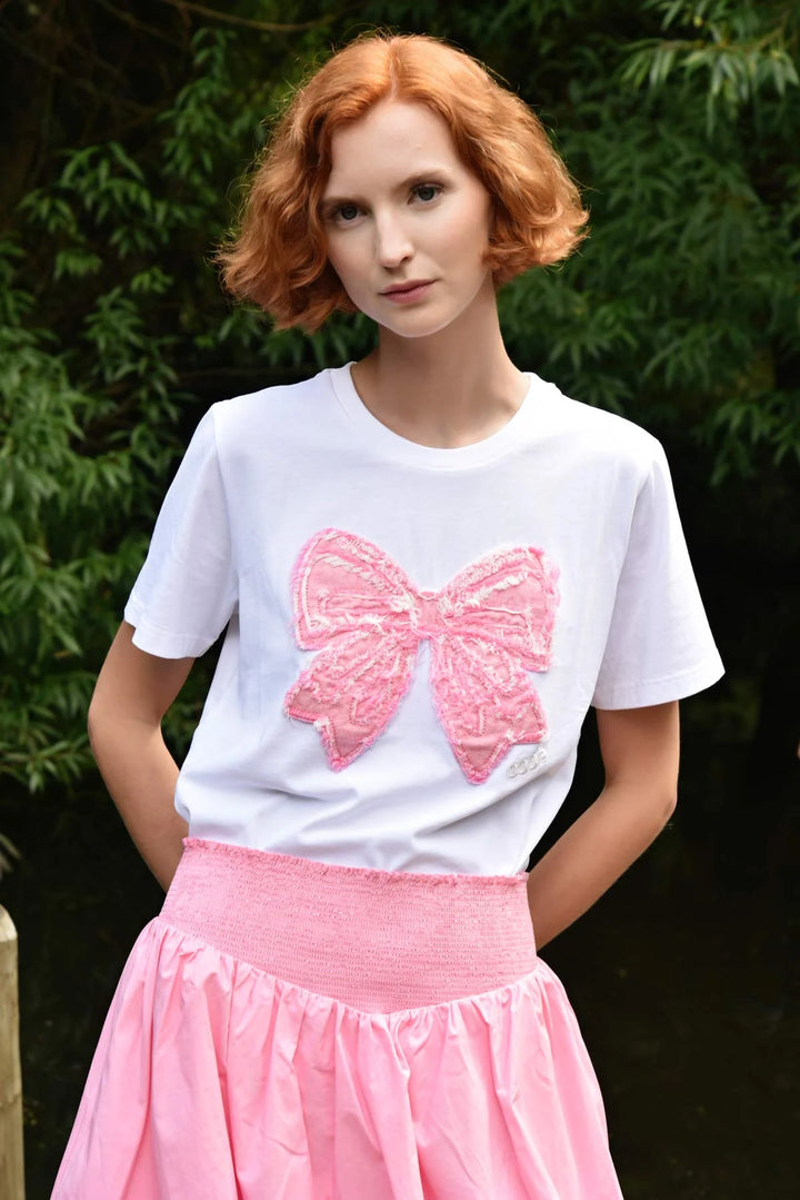Simply Bowtiful T-shirt | White & Pink