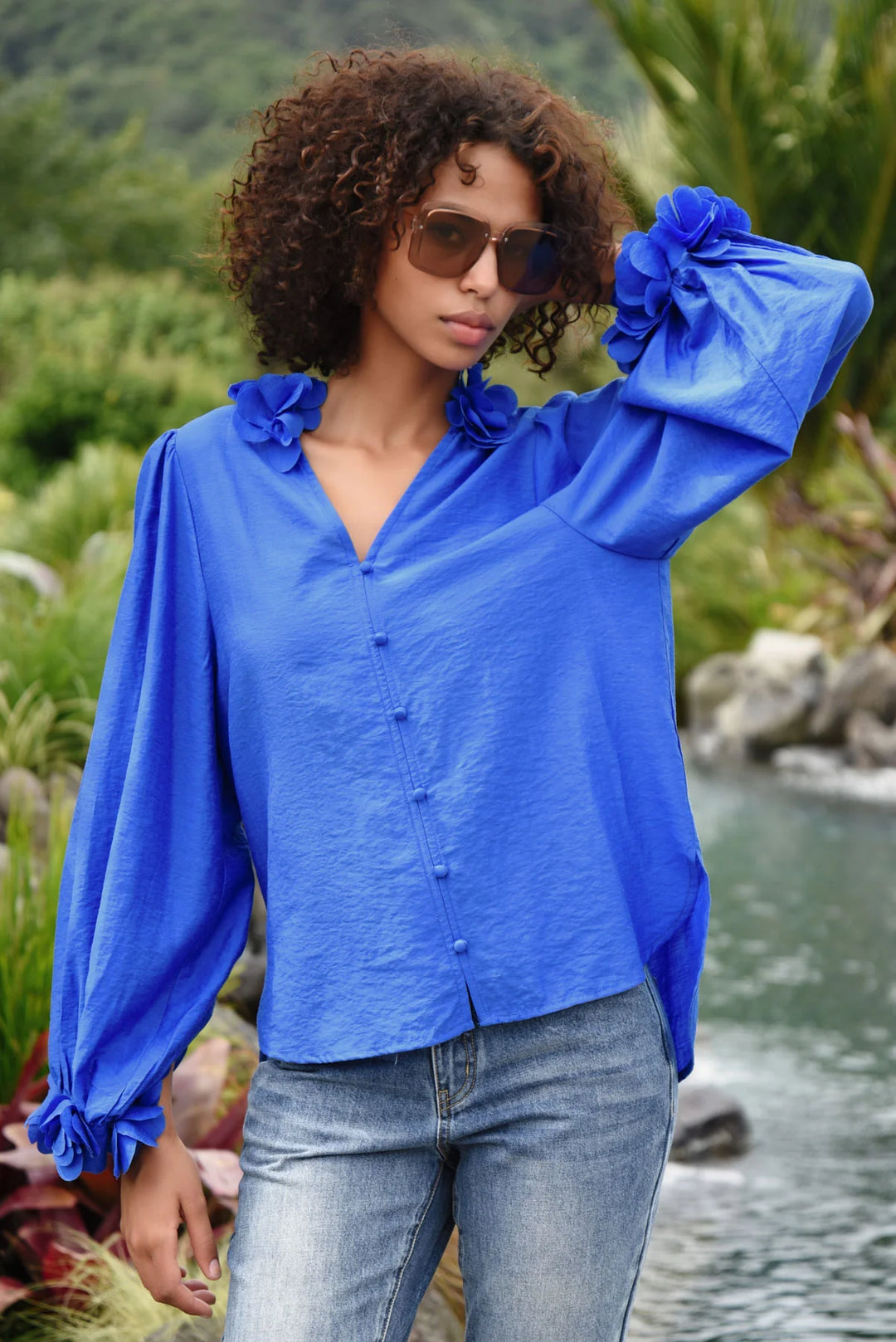 Budding Romance Blouse | Blue