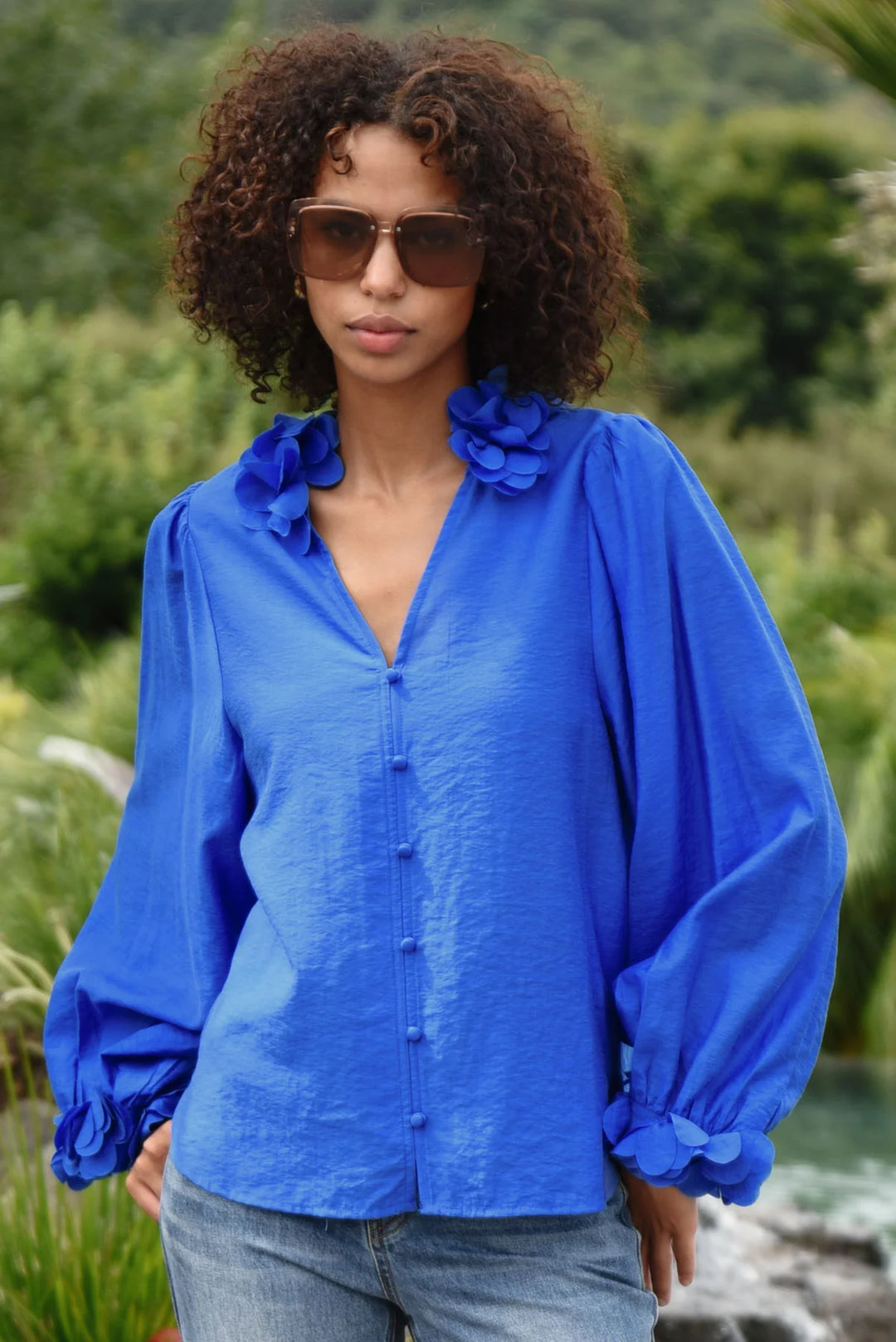 Budding Romance Blouse | Blue