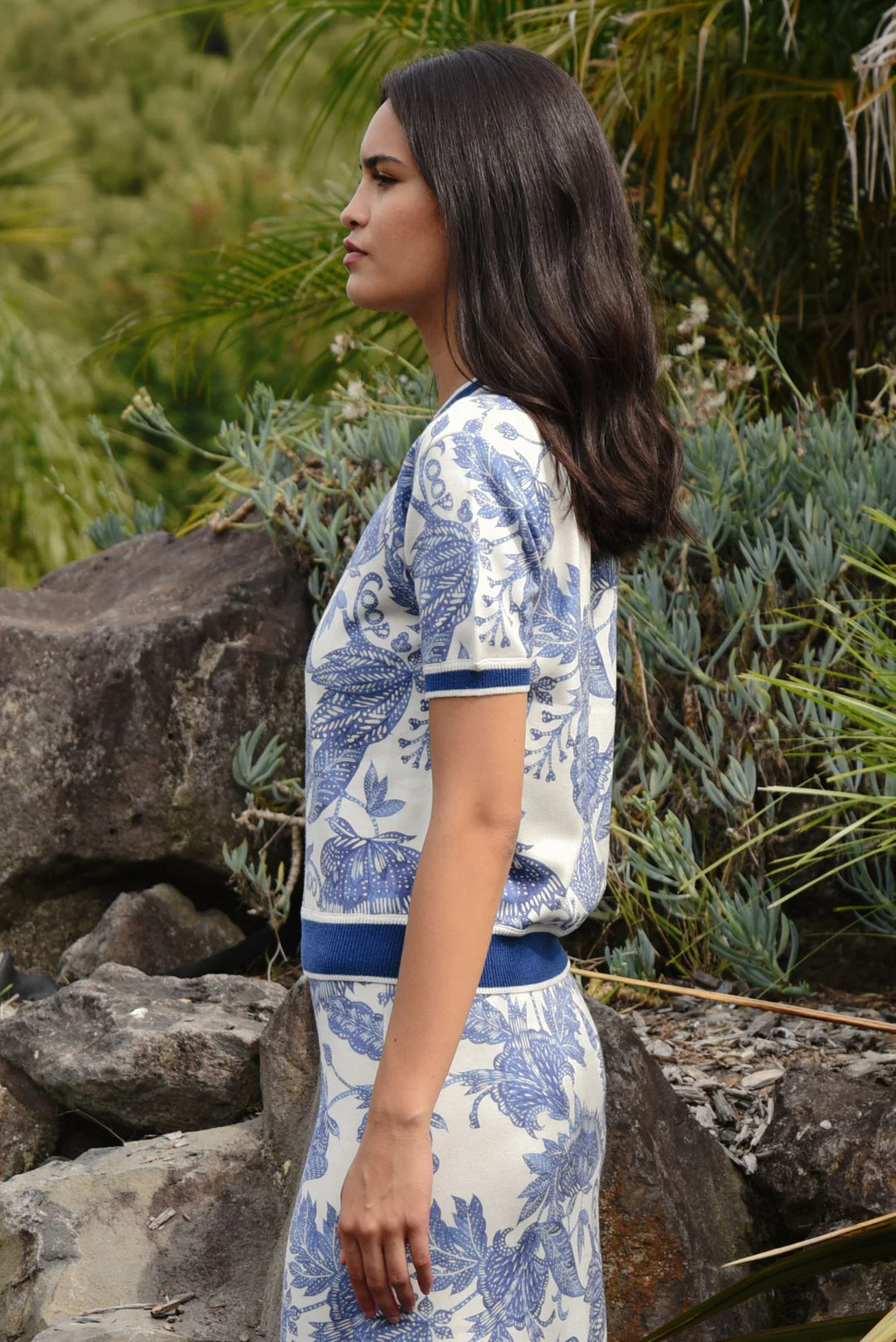 Out Of The Blue Top | Blue/White