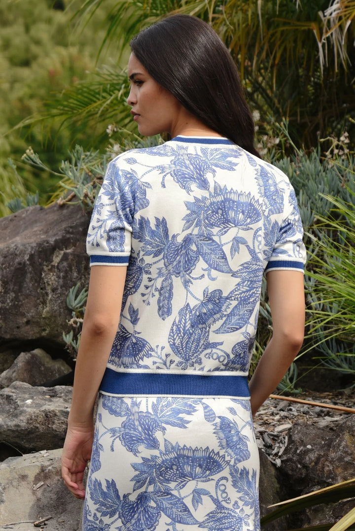 Out Of The Blue Top | Blue/White