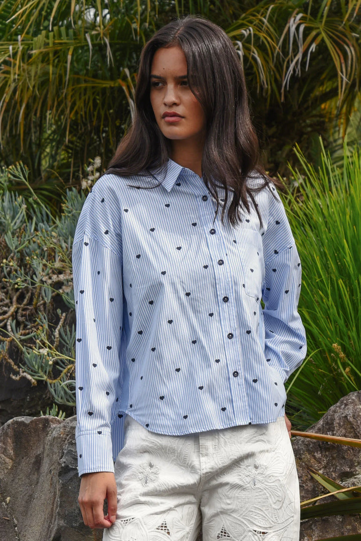 Heart Line Shirt | Blue