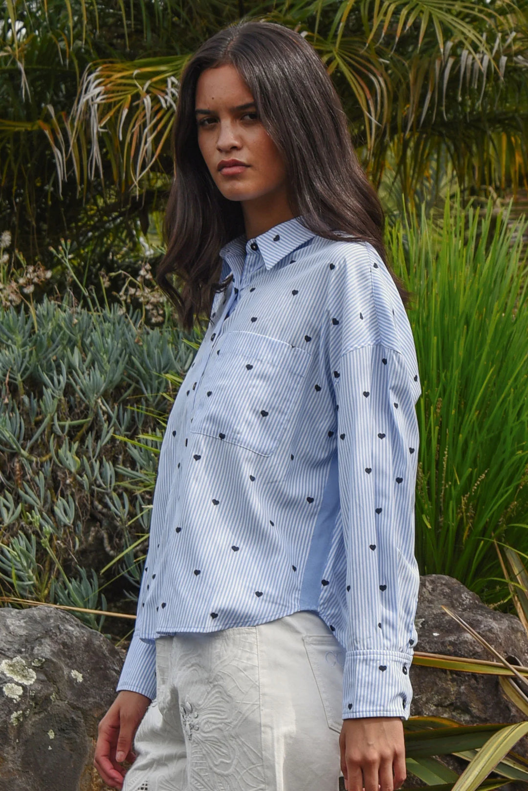 Heart Line Shirt | Blue