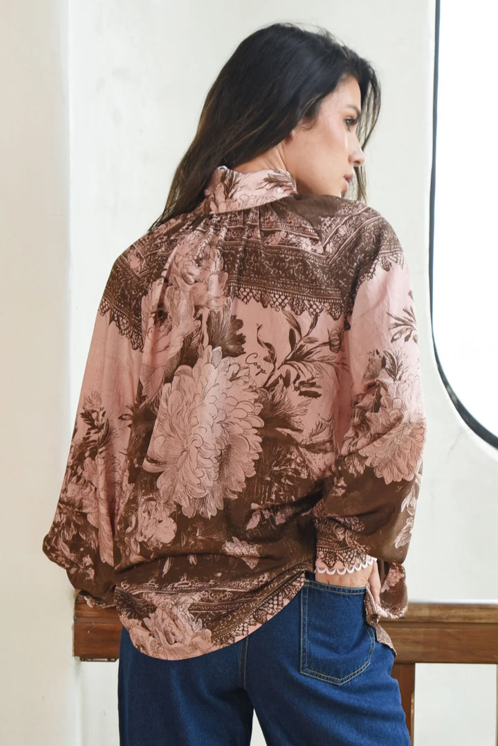 High Society Blouse | Pink/Brown