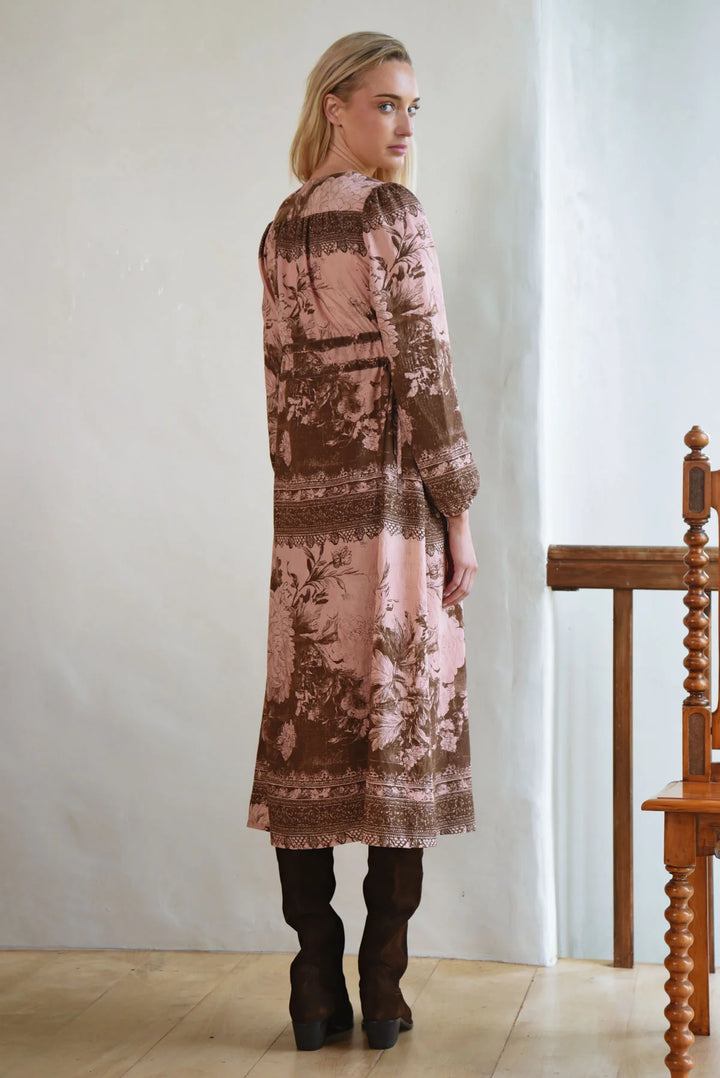 Ruche With It Dress | Pink/Brown