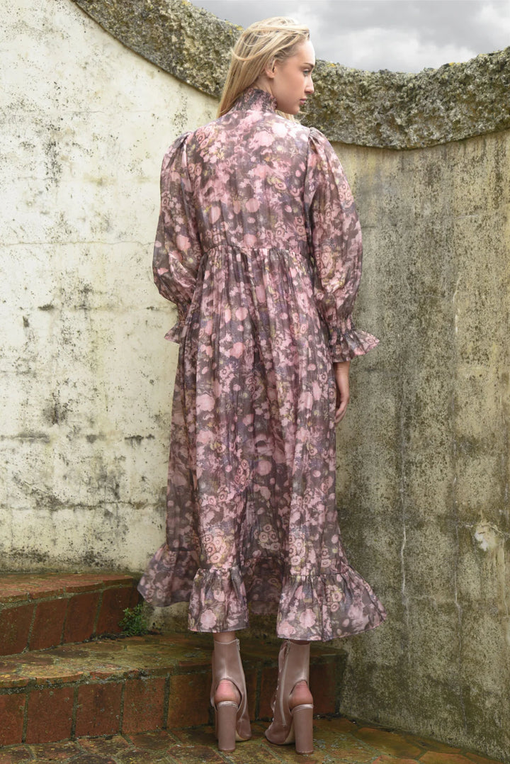 Button By Button Dress | Pink/Grey