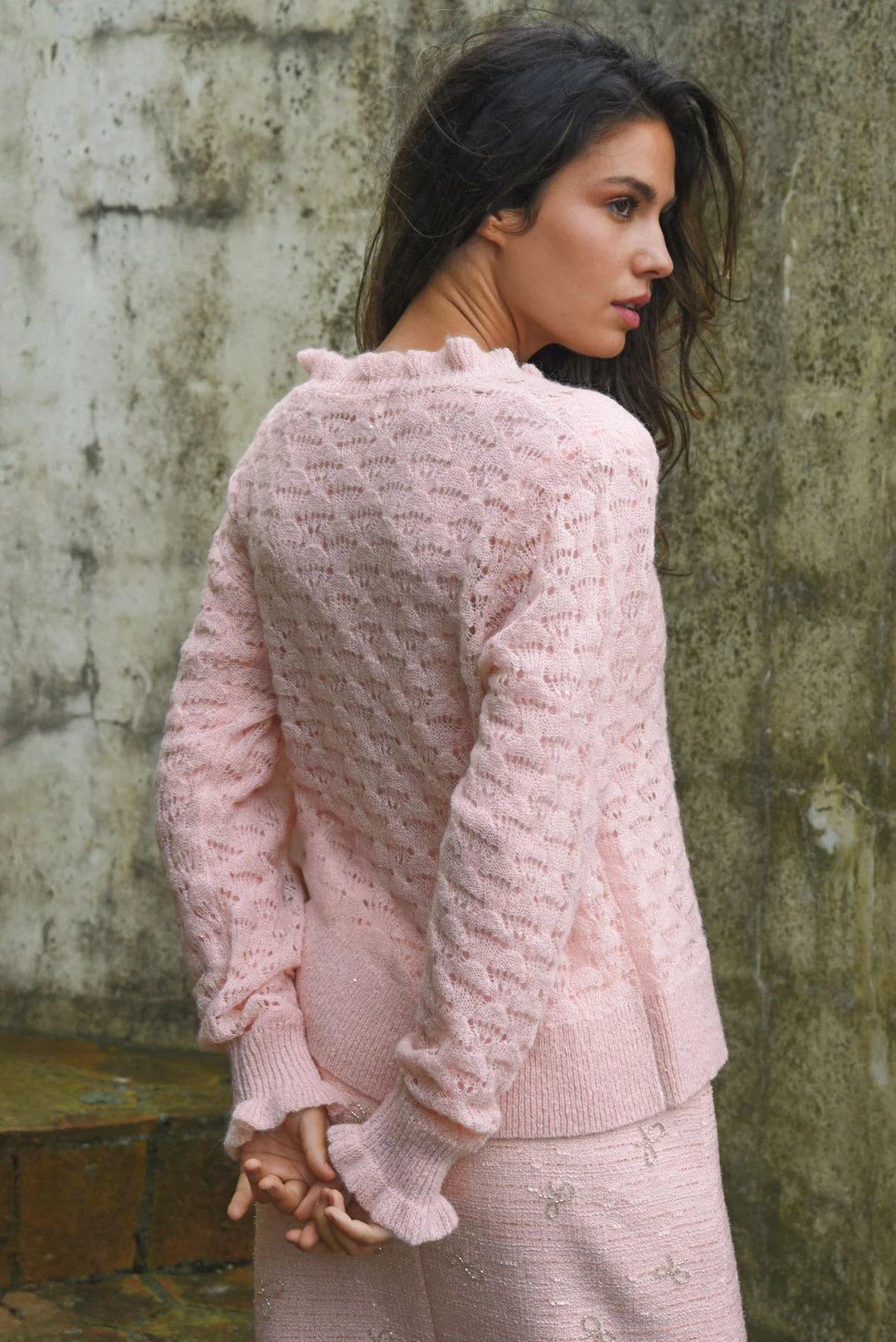 Ruffle Up Cardigan | Pink