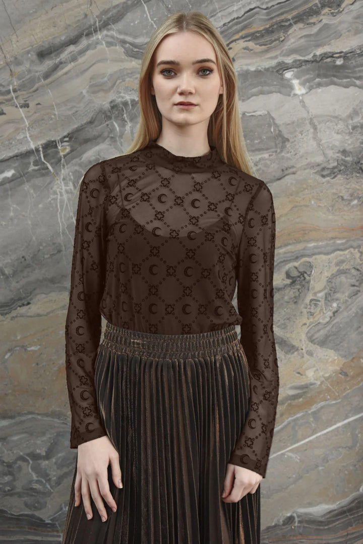 Don't Get Meshy Top | Brown