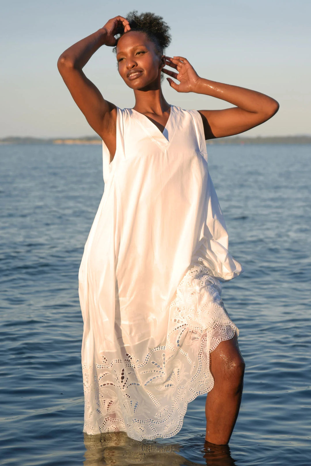 Bottom Heavy Dress | White