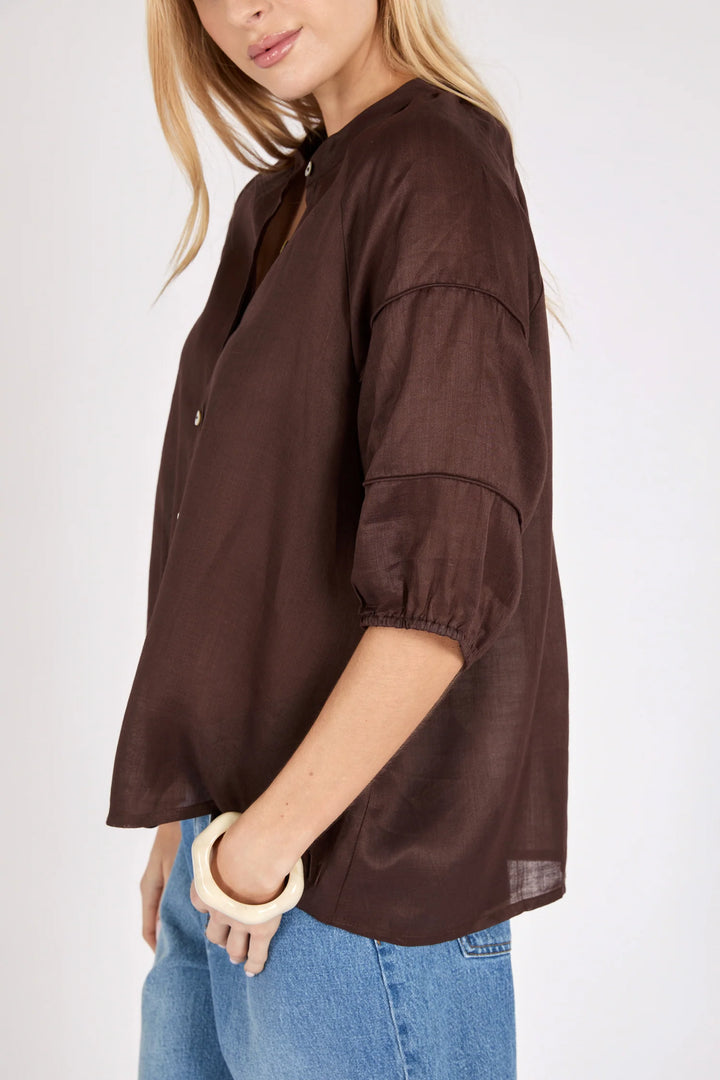 Cabana Blouse | Choc