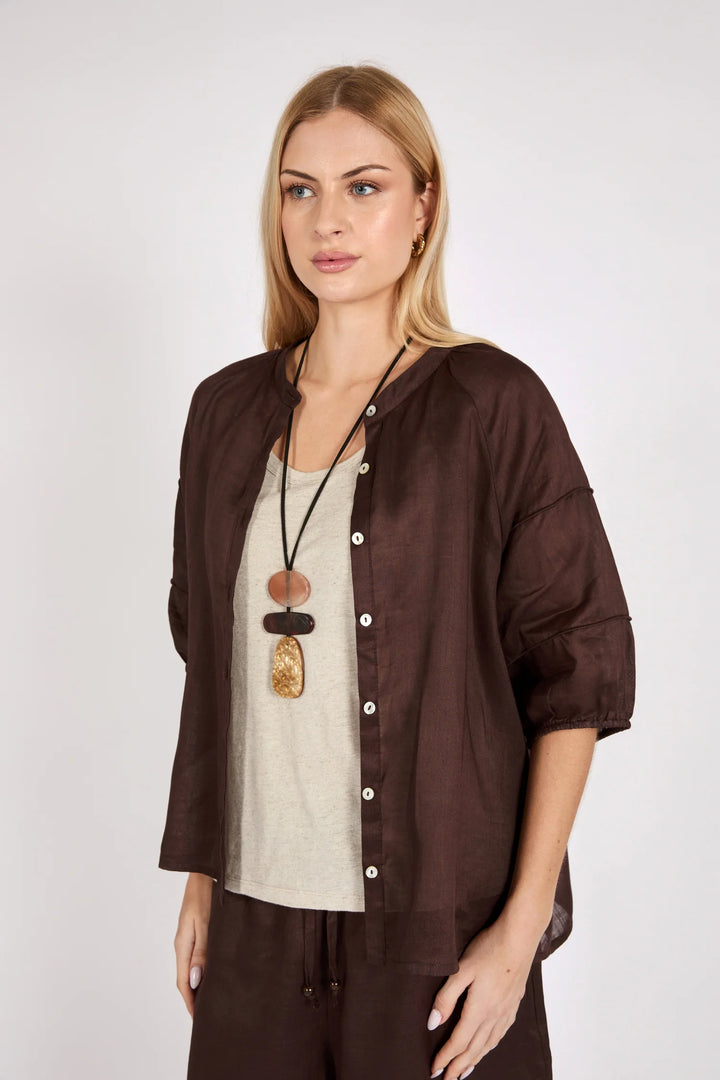 Cabana Blouse | Choc