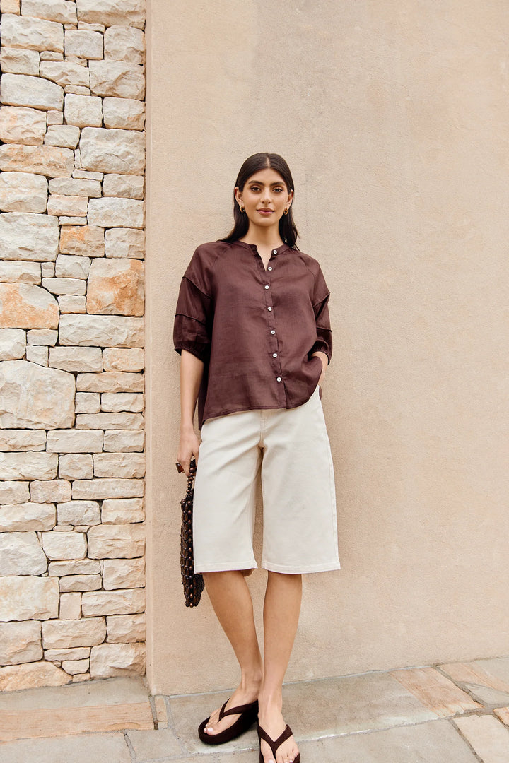 Cabana Blouse | Choc