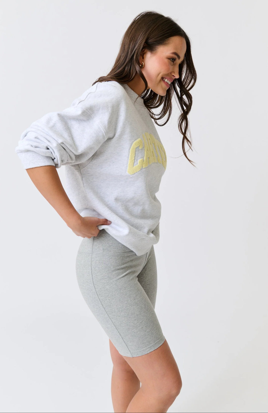 Nina Sweater | Grey Marle Varsity