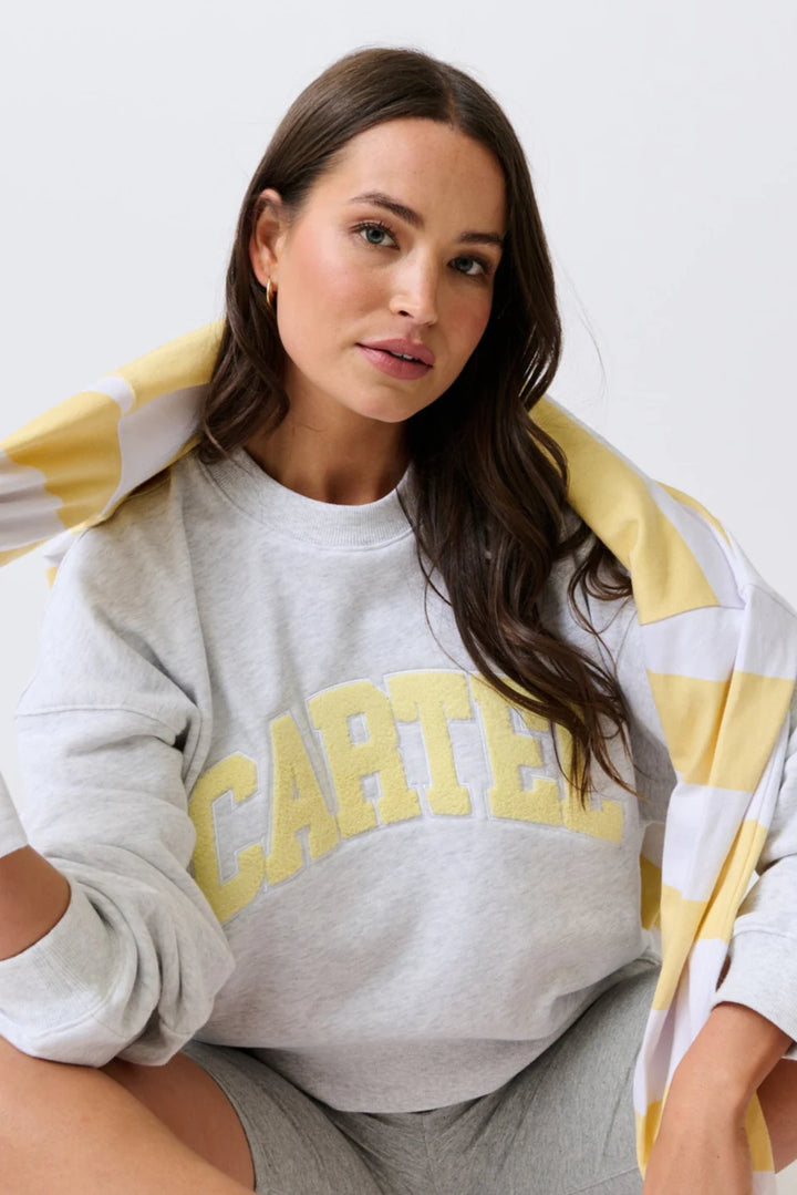 Nina Sweater | Grey Marle Varsity