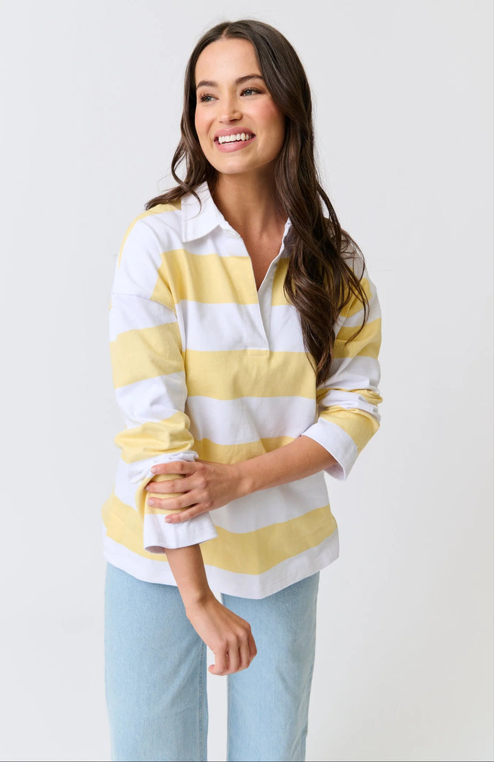 Lily Rugby Shirt | Banana Stripe