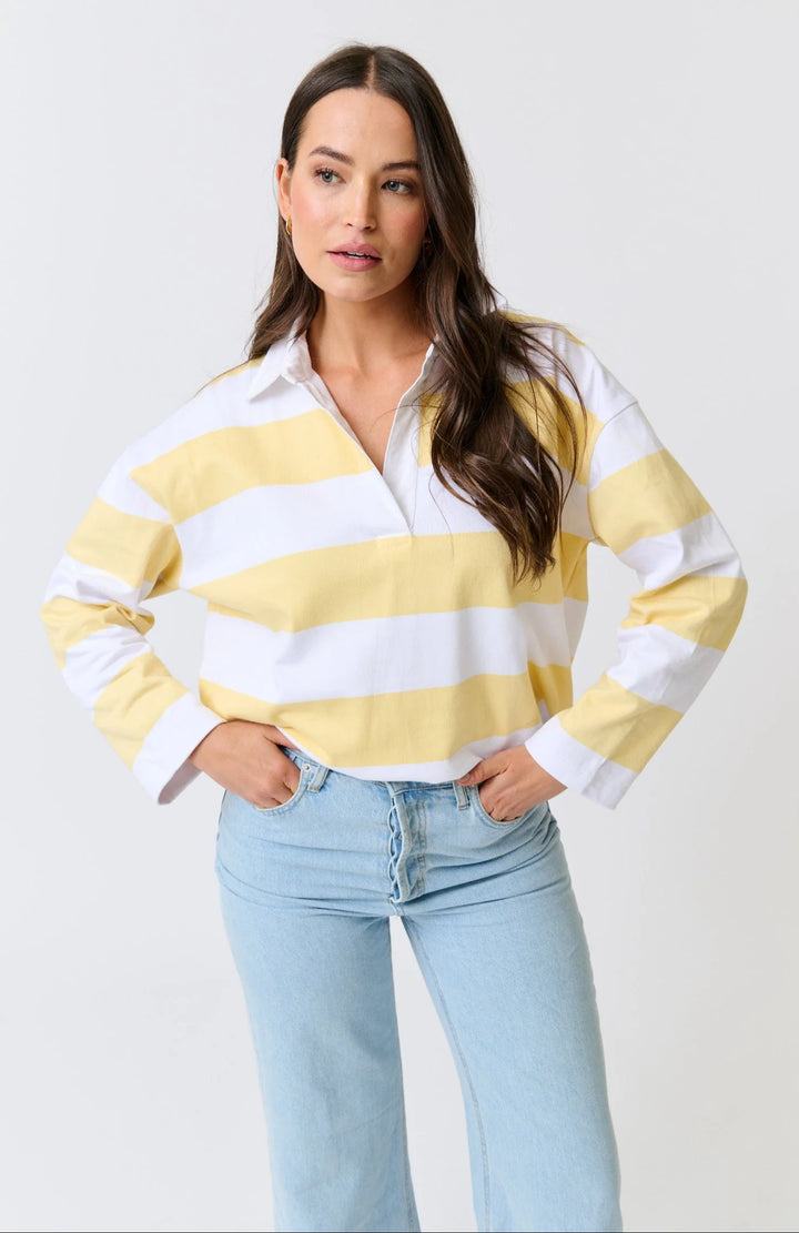 Lily Rugby Shirt | Banana Stripe
