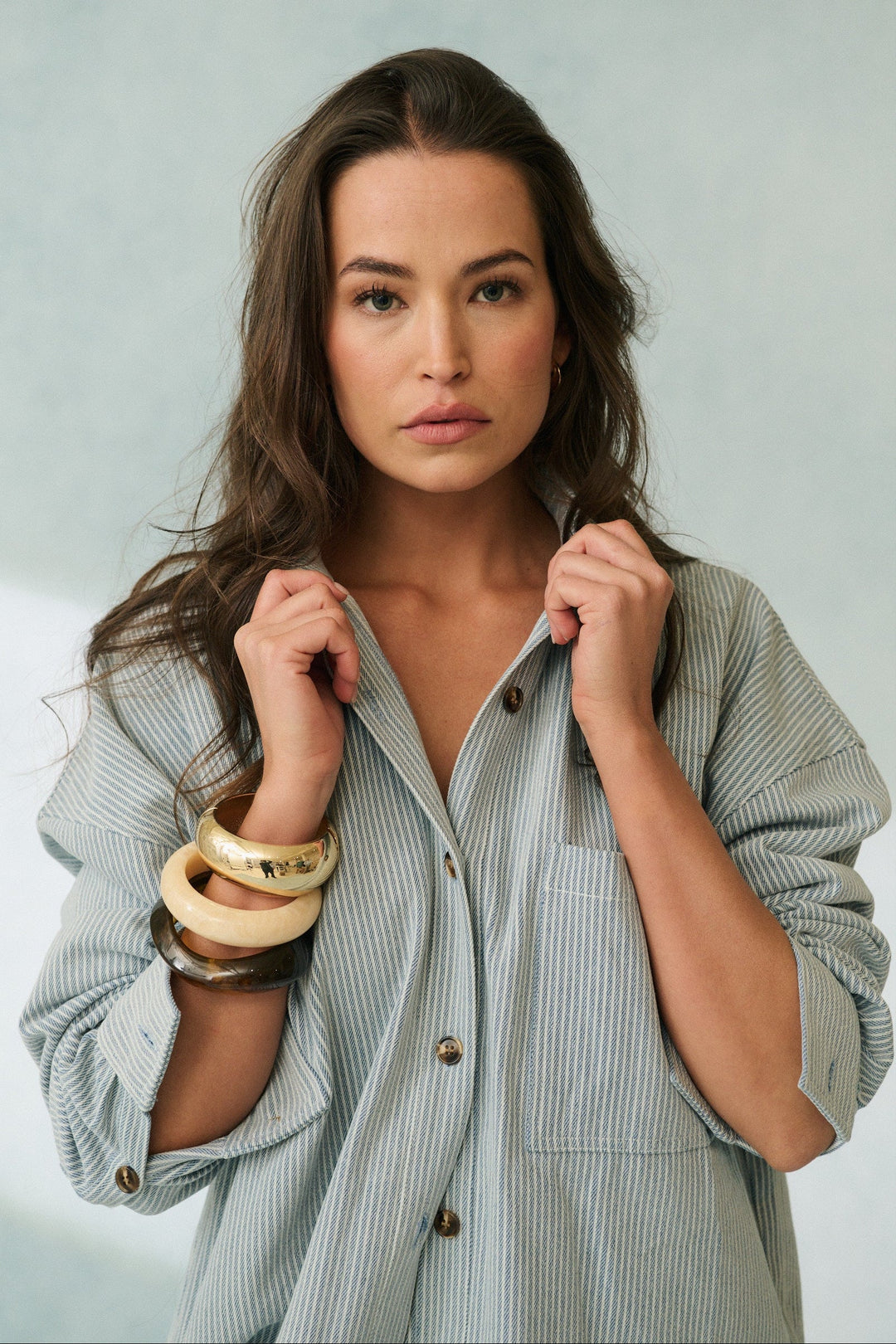 Tamika Shirt | Stripe Denim