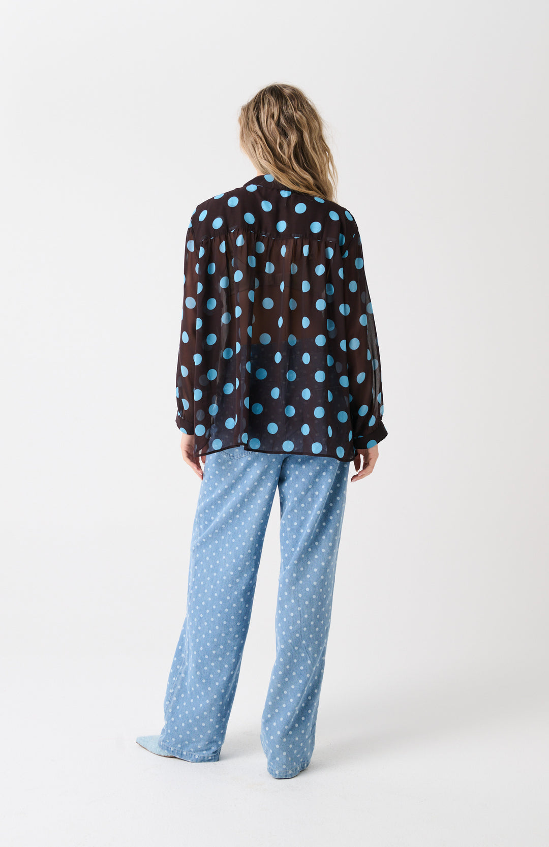 Lulu Sheer Shirt | Brunette Polka