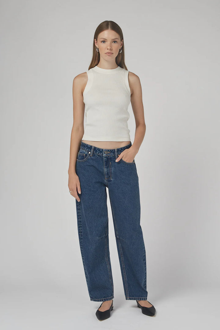 Chloe Midrise Barrel Jean | Pacific Blue