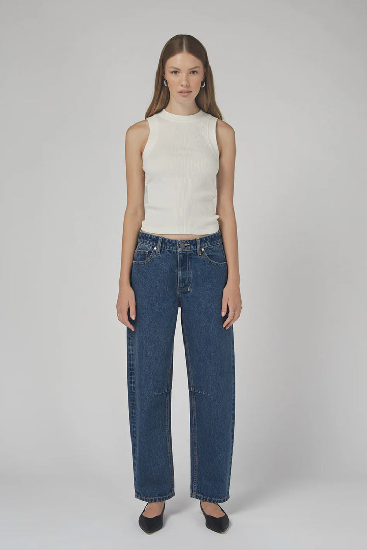Chloe Midrise Barrel Jean | Pacific Blue