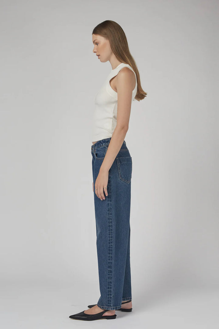 Chloe Midrise Barrel Jean | Pacific Blue