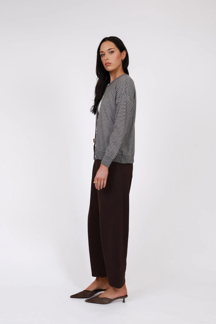 Collage Merino Cardigan | Java Stripe
