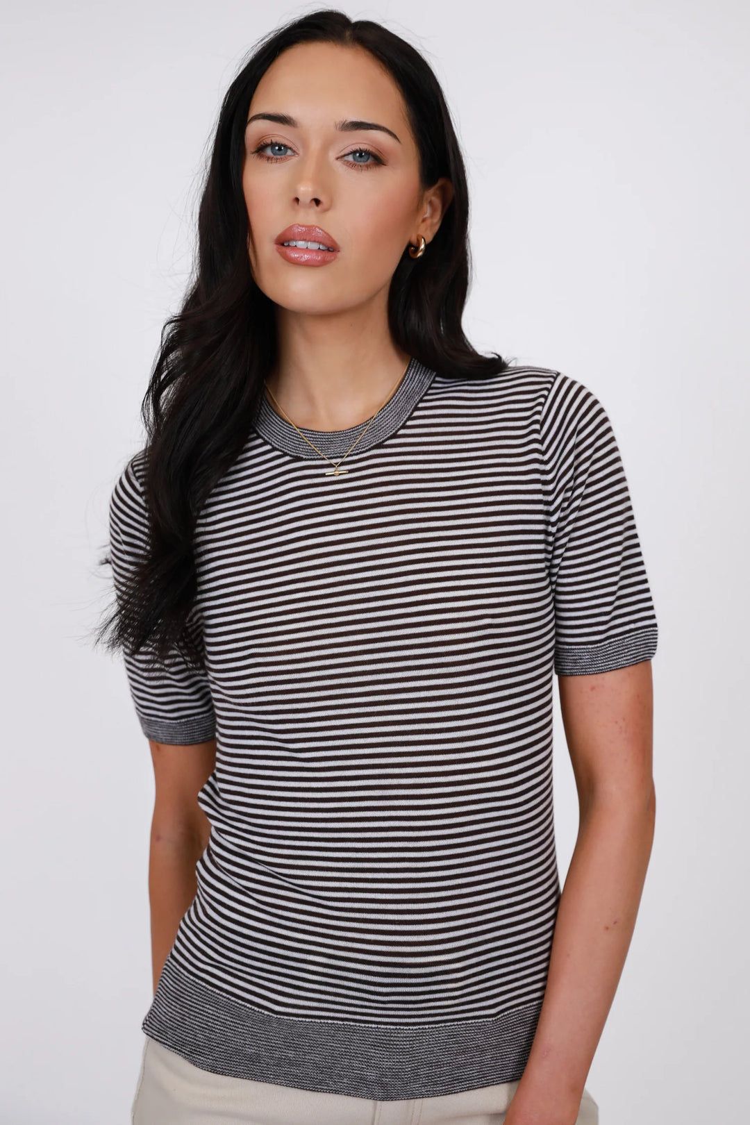 Collage Merino Tee | Java Stripe