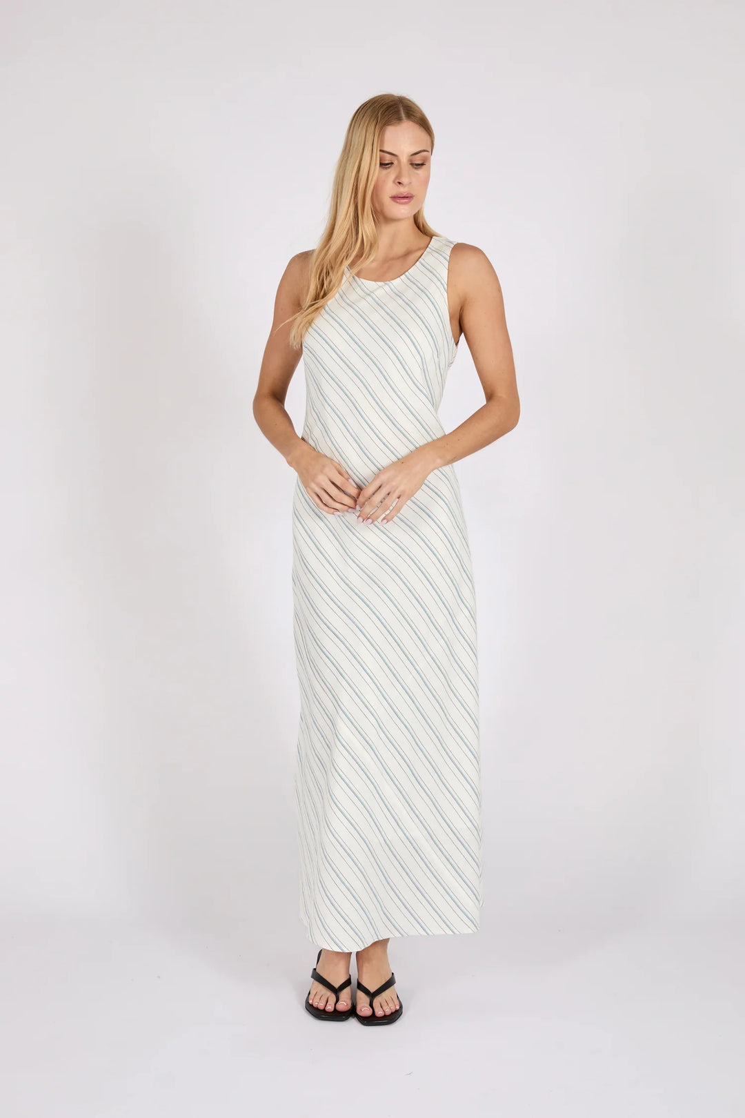 Como Linen Dress | Coastal Stripe