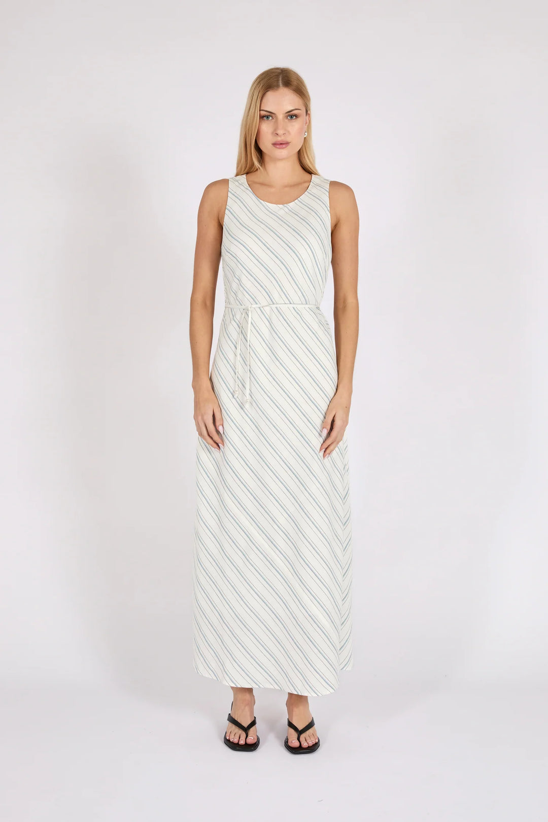 Como Linen Dress | Coastal Stripe