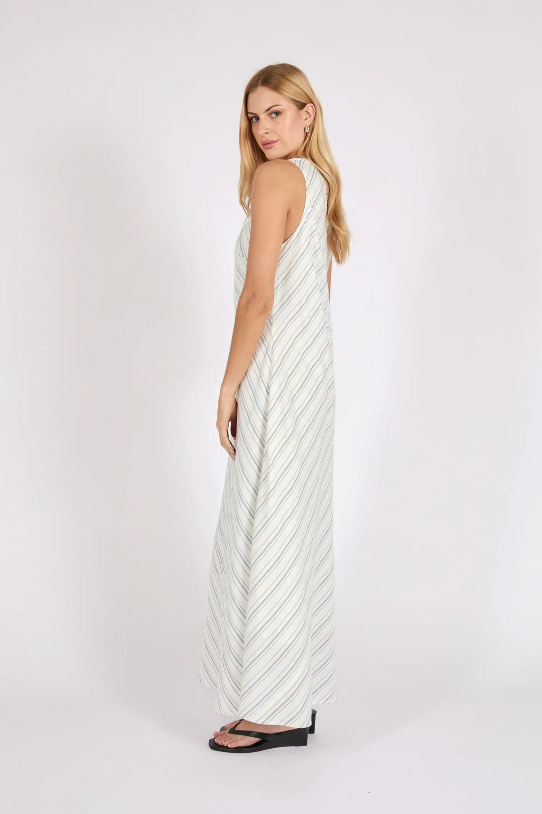 Como Linen Dress | Coastal Stripe