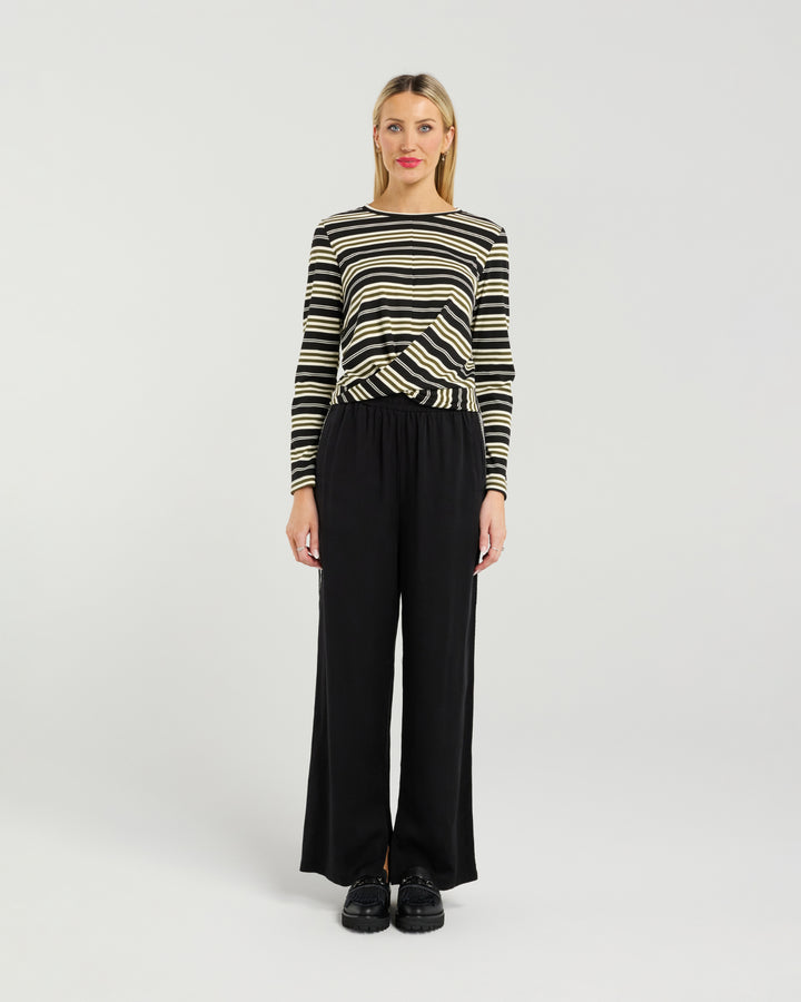 Twist Tee L/S | Moss Stripe