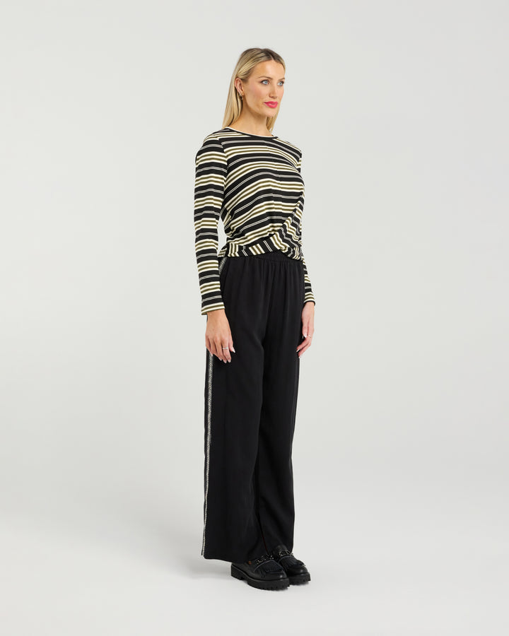 Twist Tee L/S | Moss Stripe