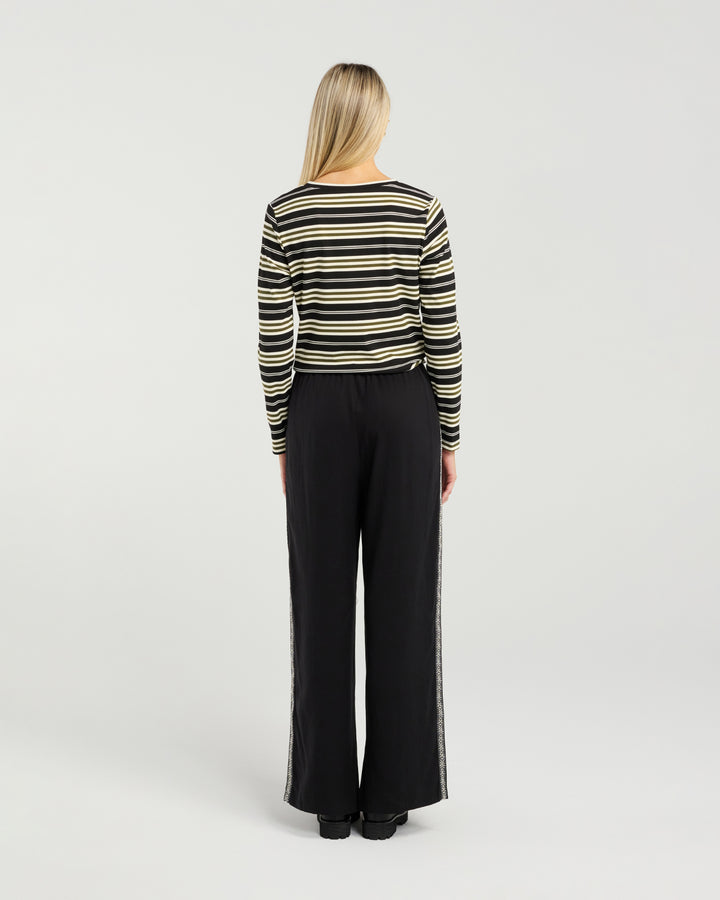 Twist Tee L/S | Moss Stripe