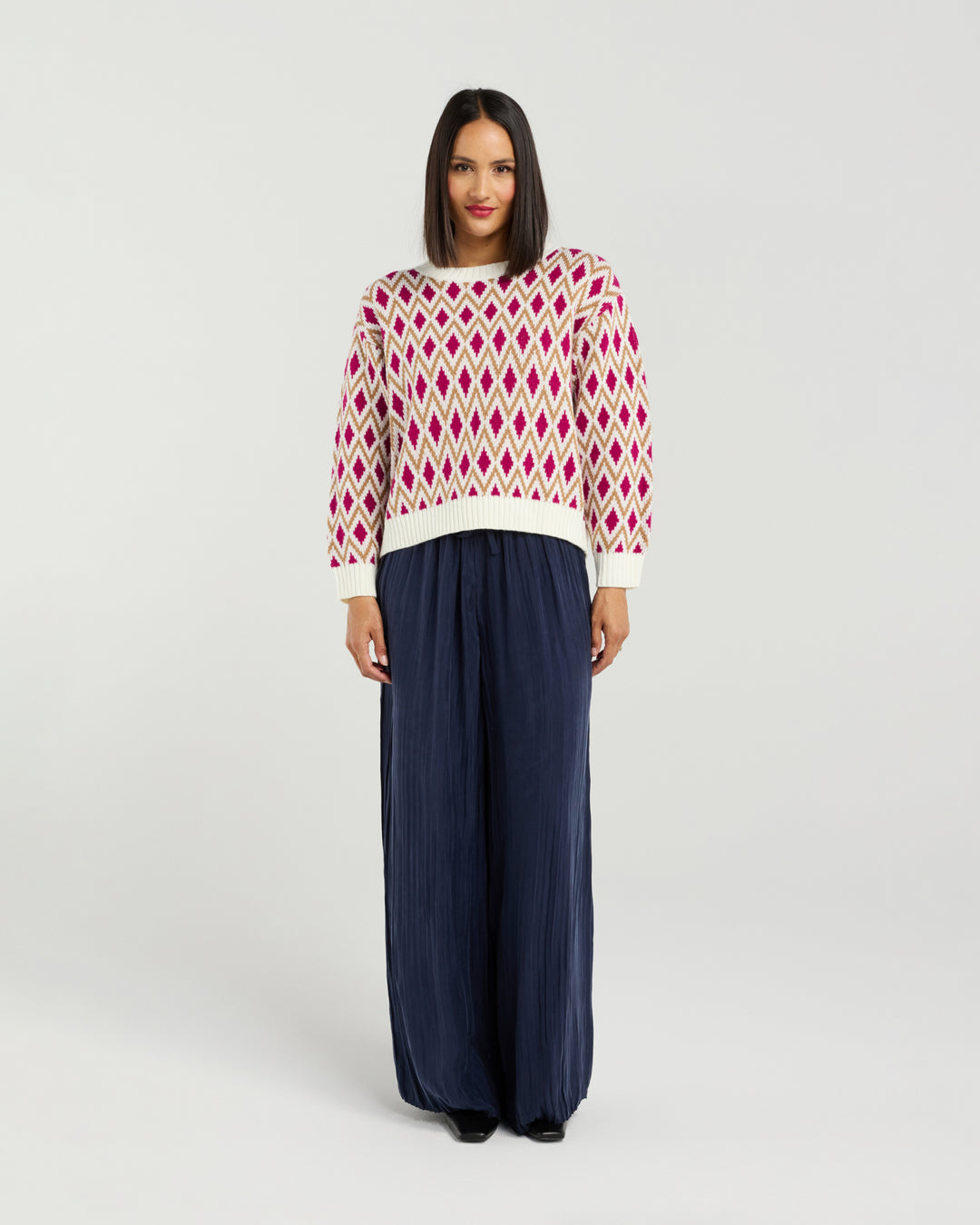 Tilda Jumper | Blush Argyle