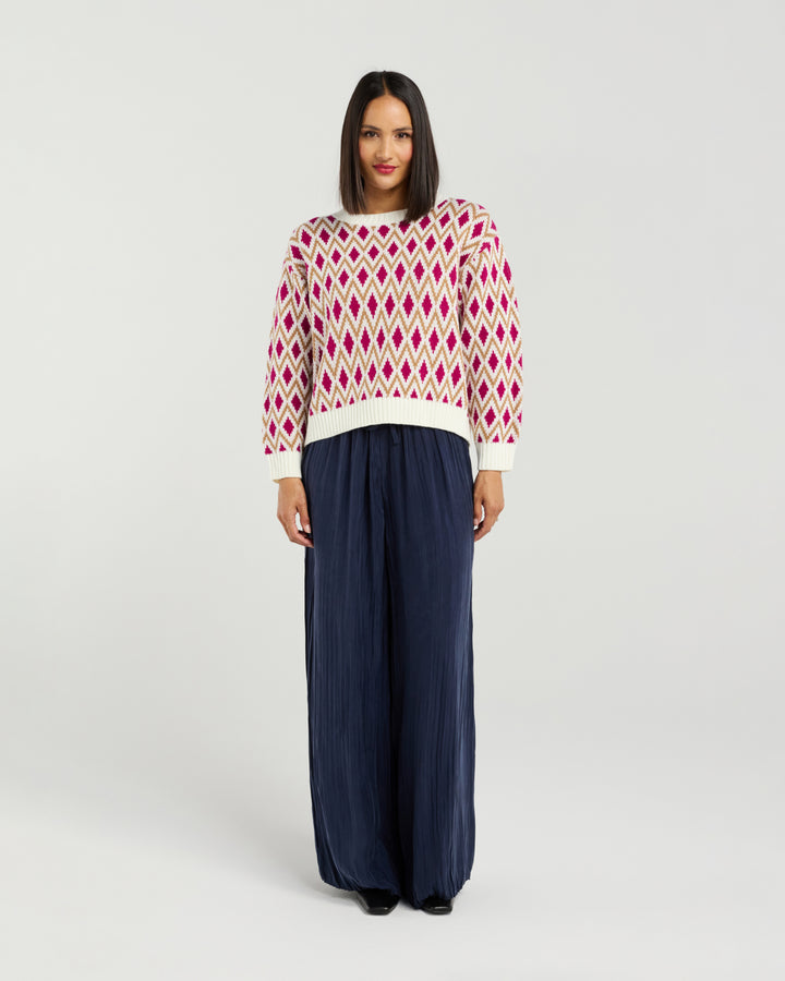 Tilda Jumper | Blush Argyle