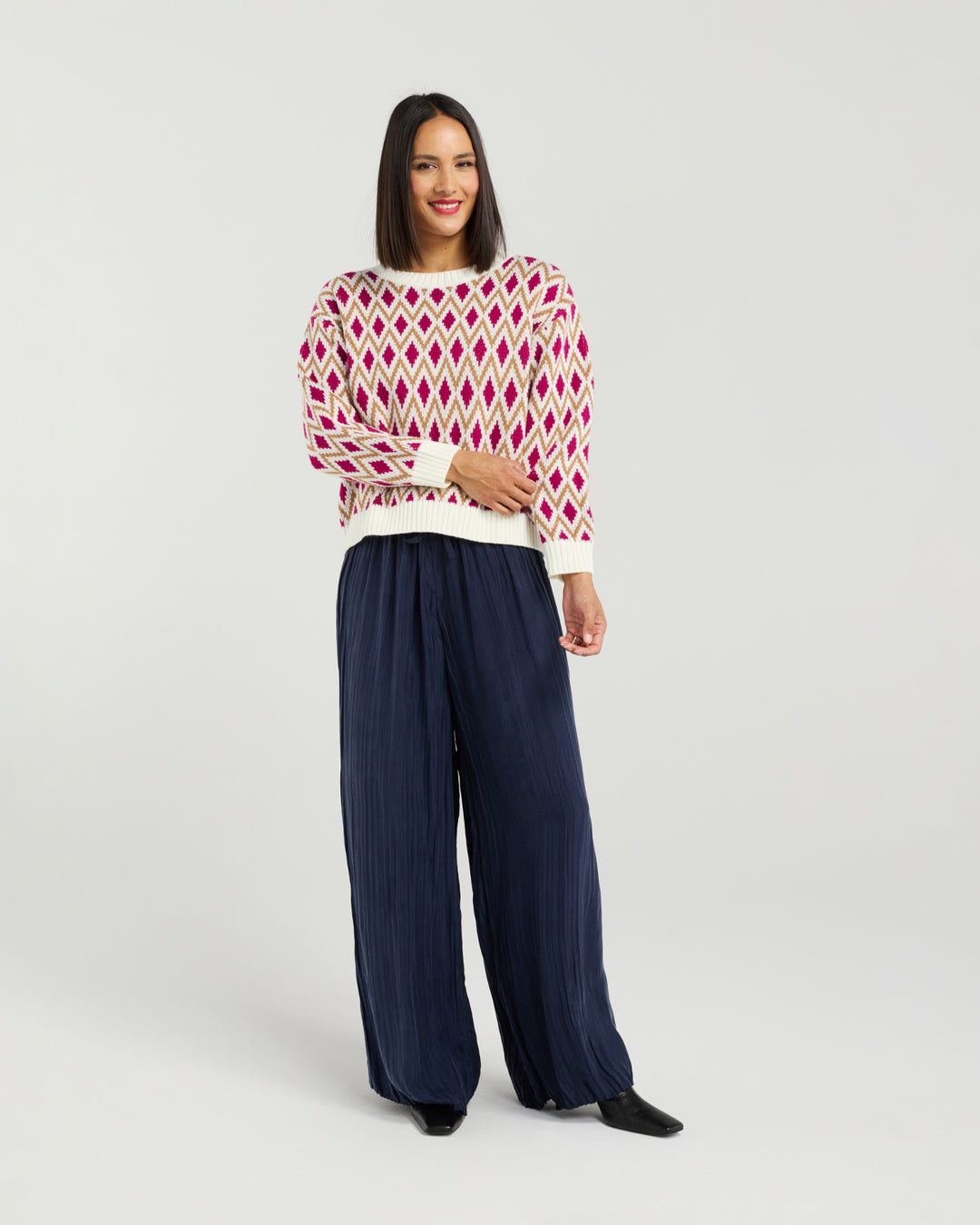 Tilda Jumper | Blush Argyle