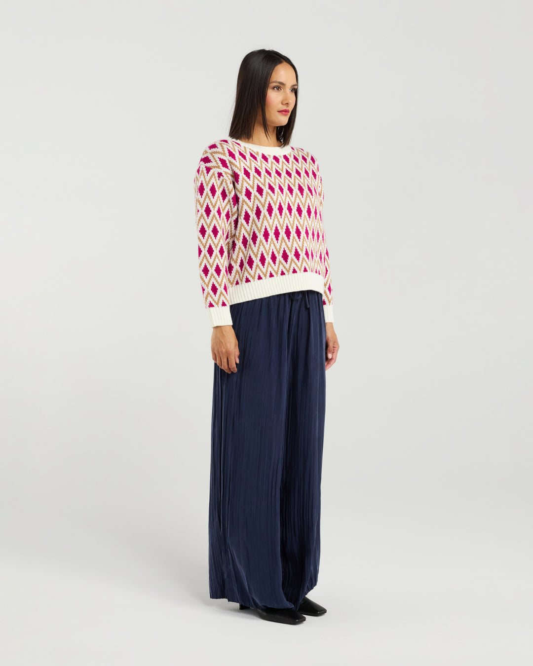 Tilda Jumper | Blush Argyle