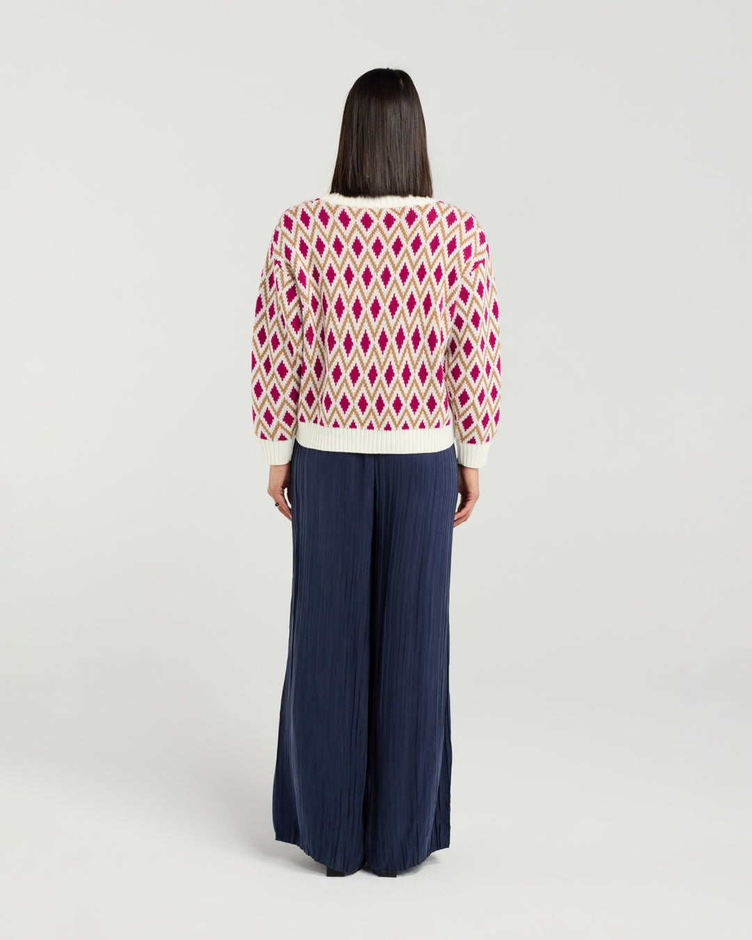 Tilda Jumper | Blush Argyle