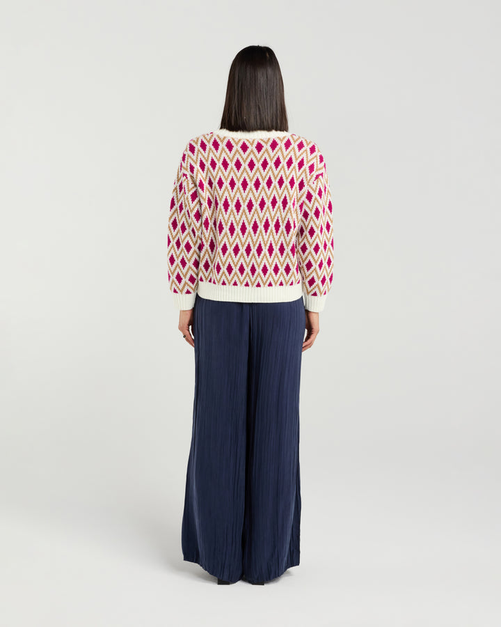 Tilda Jumper | Blush Argyle