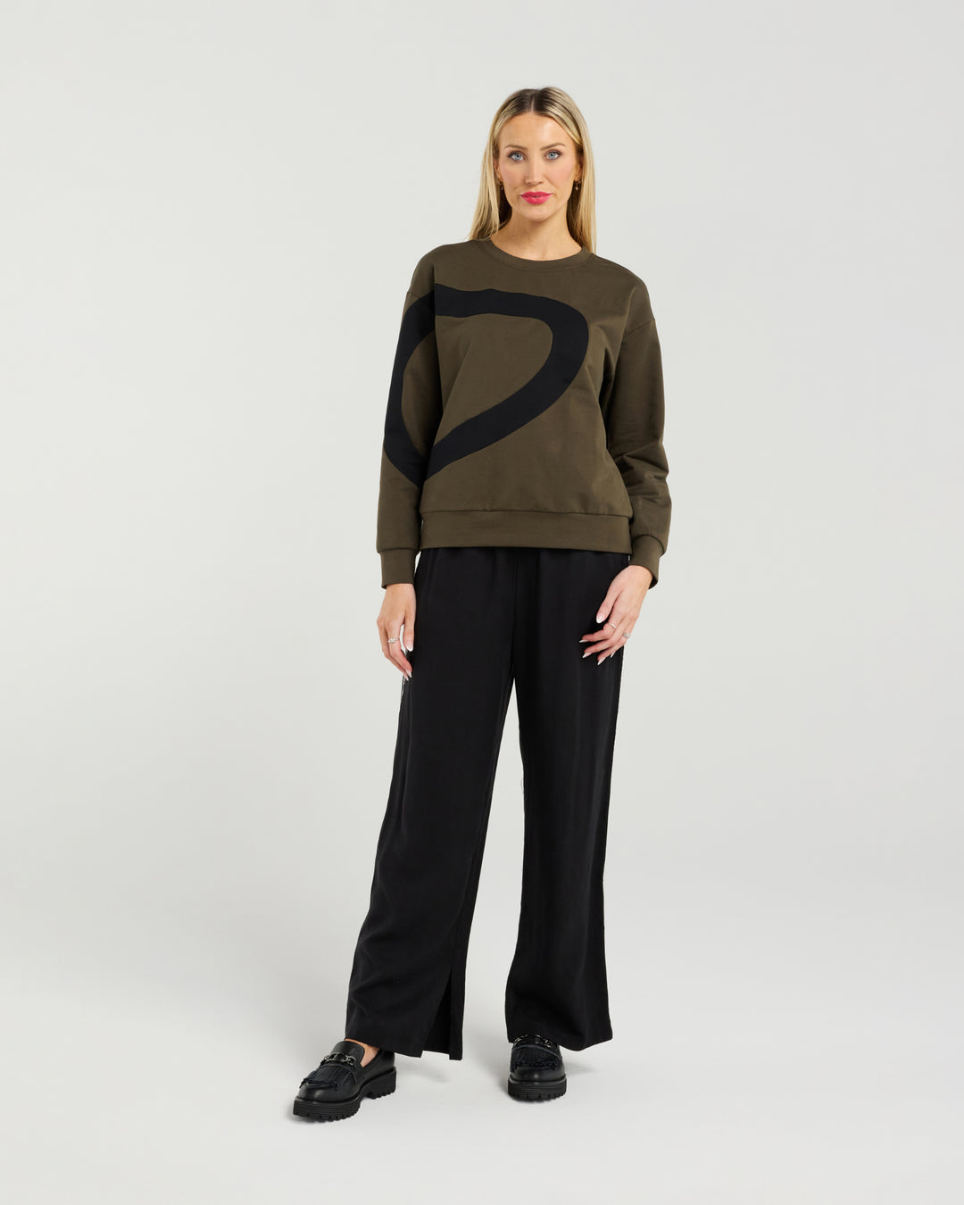 Amara Sweat | Khaki/Black