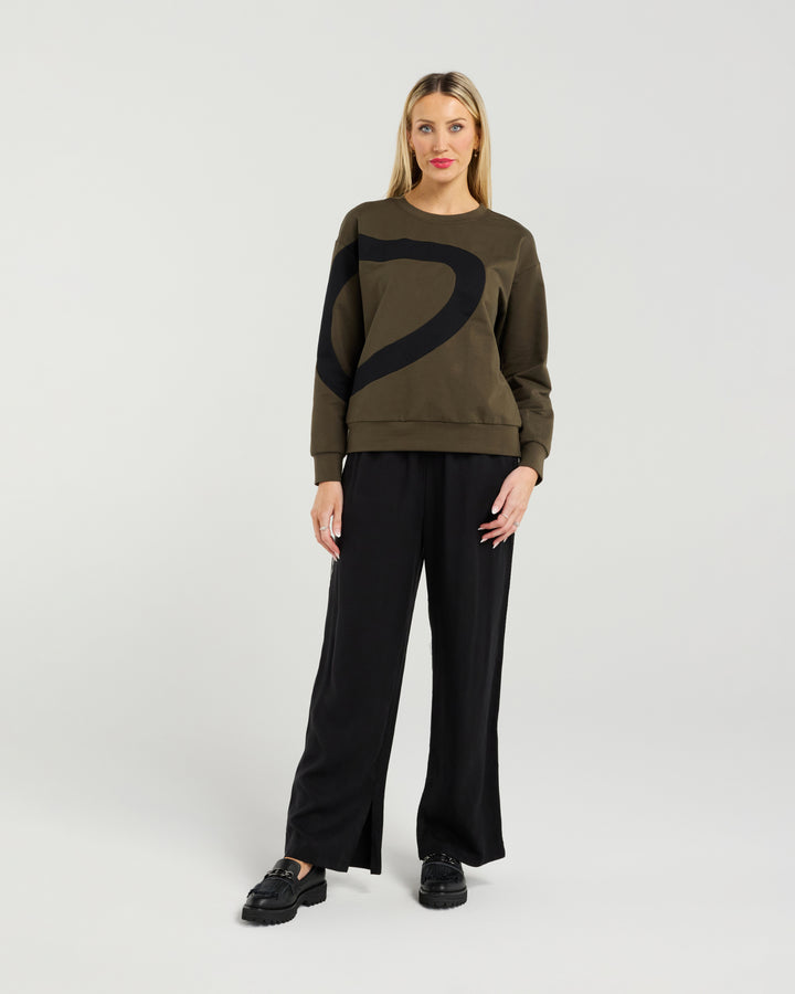 Amara Sweat | Khaki/Black