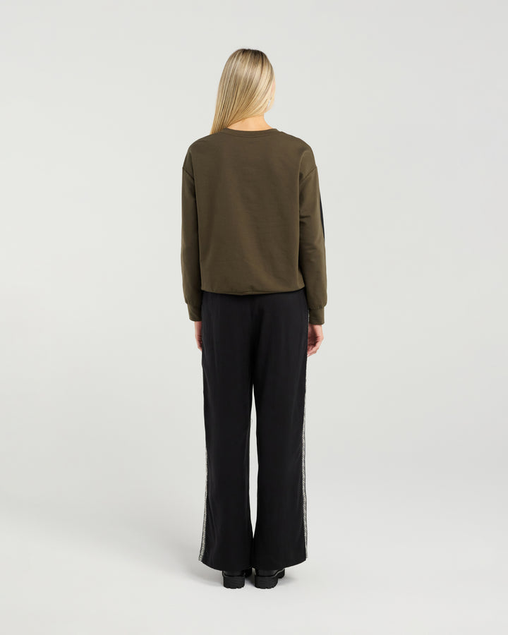 Amara Sweat | Khaki/Black