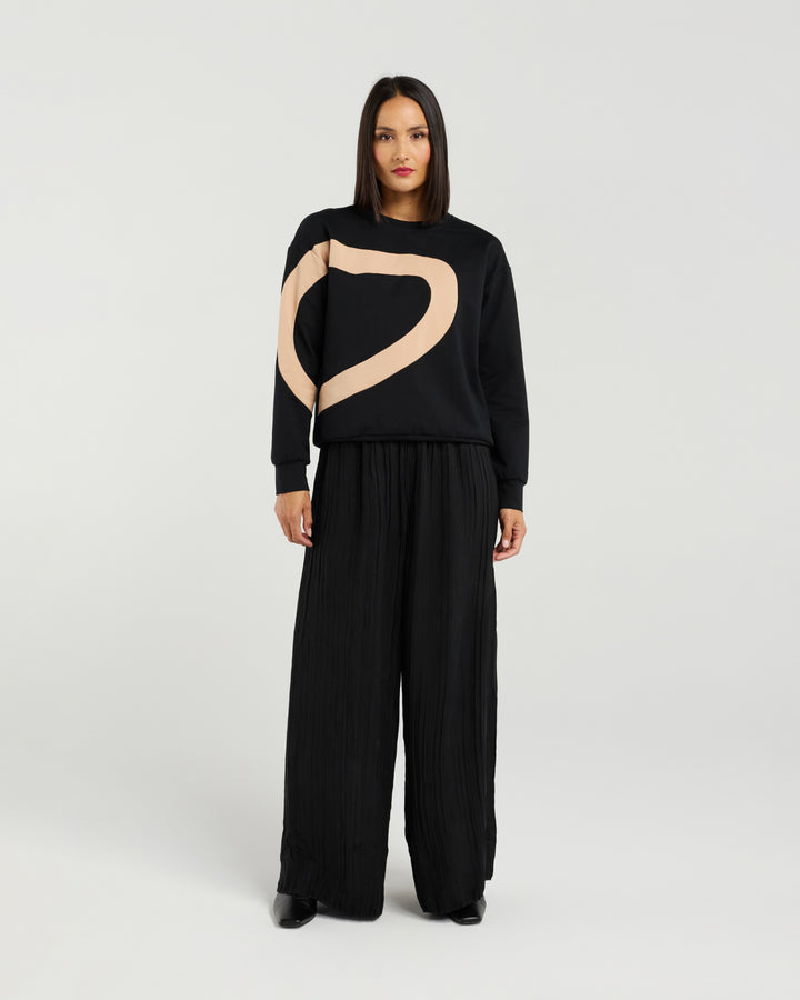 Amara Sweat | Black/Biscuit