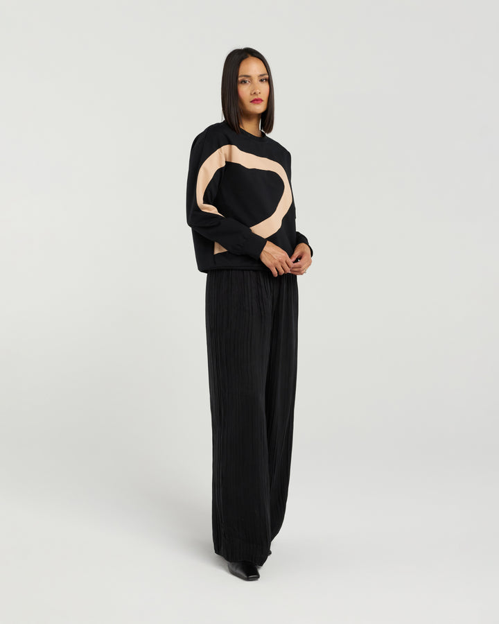 Amara Sweat | Black/Biscuit